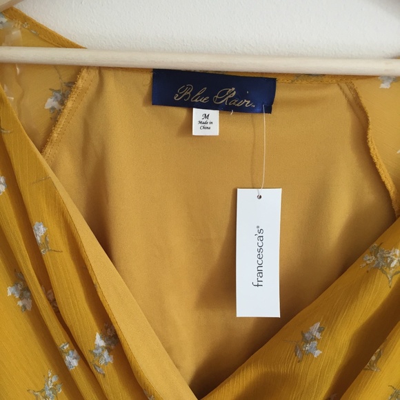 FRANCESCA'S Blue Rain Coachella Boho Crop Top NWT - Picture 6 of 10